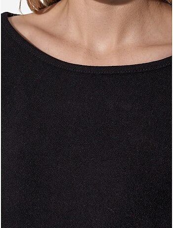 Sweatshirt curta feminina com gola redonda busem