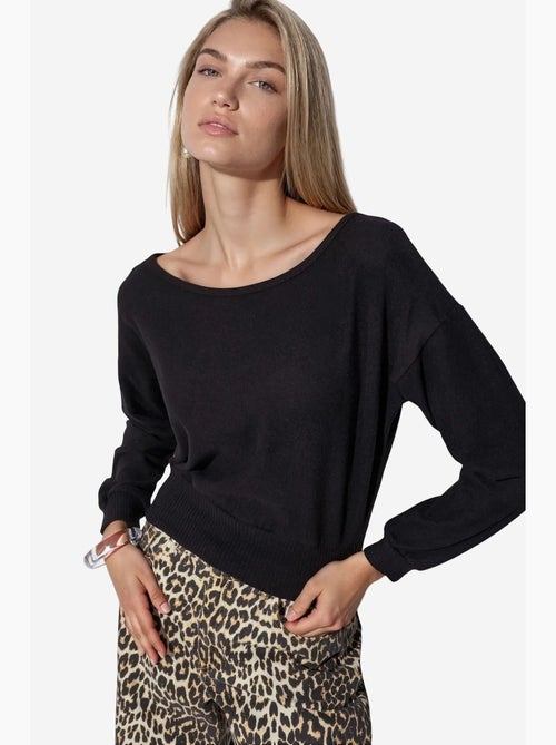 Sweatshirt curta feminina com gola redonda busem - Kiabi Sweatshirt curta feminina com gola redonda busem - Kiabi