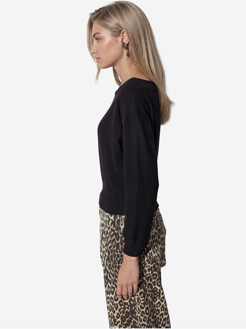 Sweatshirt curta feminina com gola redonda busem - Kiabi Sweatshirt curta feminina com gola redonda busem - Kiabi