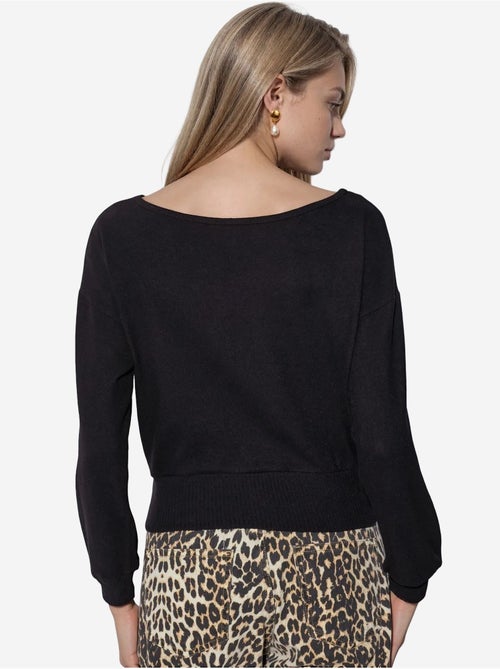 Sweatshirt curta feminina com gola redonda busem - Kiabi Sweatshirt curta feminina com gola redonda busem - Kiabi