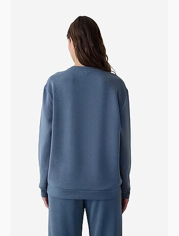 Sweatshirt curta oversize de modal com gola redonda penti