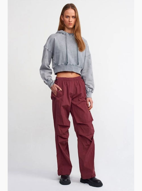 Sweatshirt curta oversized com capuz de mulher dilvin - Kiabi