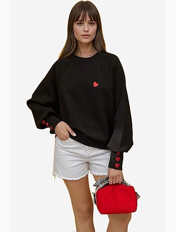 Sweatshirt de algodão bordada hiccup