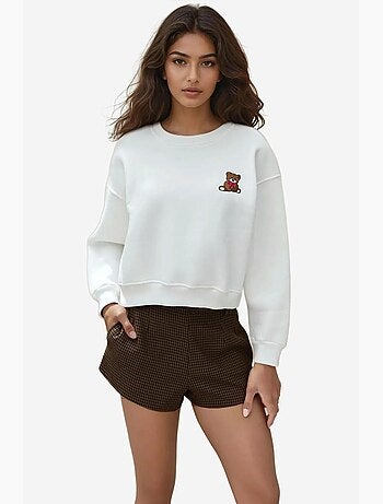 Sweatshirt de algodão bordado com ajuste descontraído hiccup
