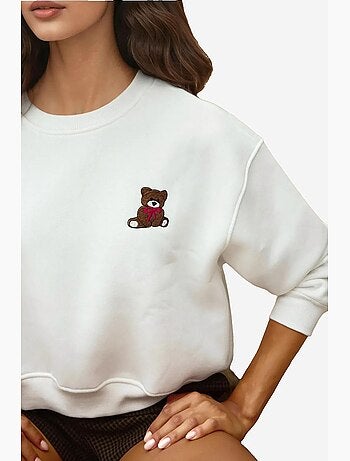 Sweatshirt de algodão bordado com ajuste descontraído hiccup