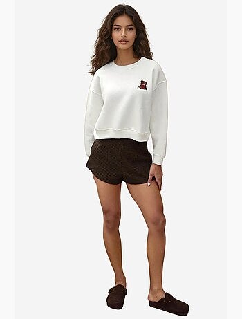 Sweatshirt de algodão bordado com ajuste descontraído hiccup