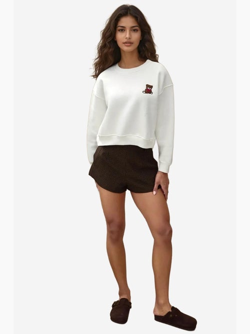 Sweatshirt de algodão bordado com ajuste descontraído hiccup - Kiabi Sweatshirt de algodão bordado com ajuste descontraído hiccup - Kiabi