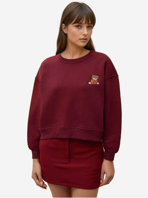 Sweatshirt de algodão bordado com ajuste descontraído hiccup - Kiabi Sweatshirt de algodão bordado com ajuste descontraído hiccup - Kiabi