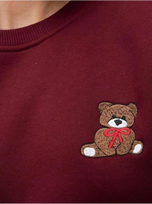 Sweatshirt de algodão bordado com ajuste descontraído hiccup - Kiabi Sweatshirt de algodão bordado com ajuste descontraído hiccup - Kiabi