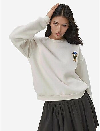 Sweatshirt de algodão bordado hiccup