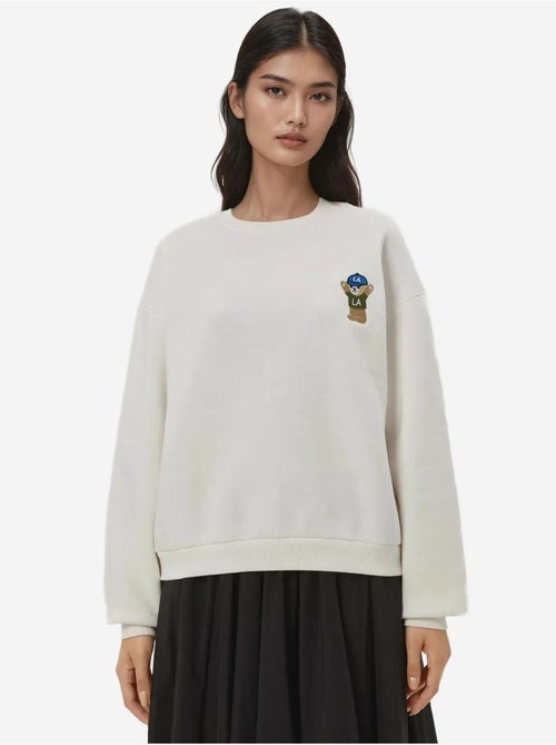 Sweatshirt de algodão bordado hiccup - Kiabi Sweatshirt de algodão bordado hiccup - Kiabi