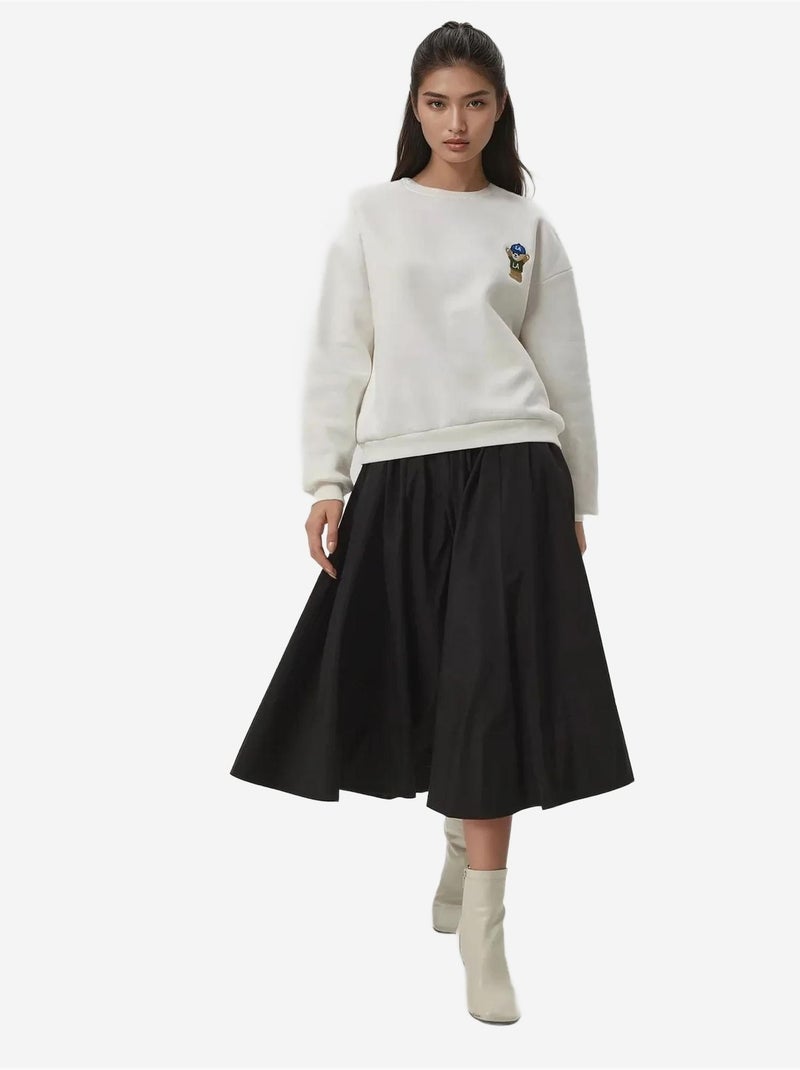 Sweatshirt de algodão bordado hiccup Branco sujo - Kiabi