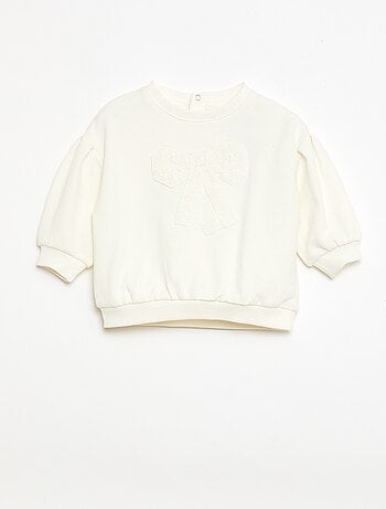 Sweatshirt de algodão com animação na frente