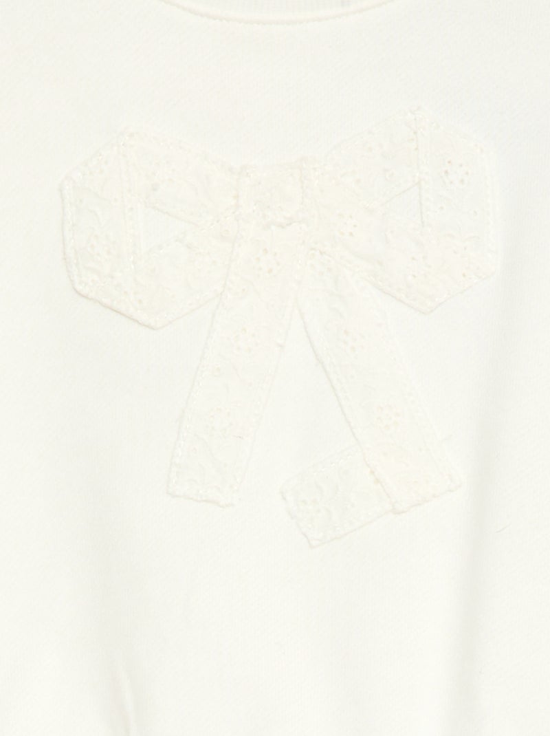 Sweatshirt de algodão com animação na frente Branco - Kiabi