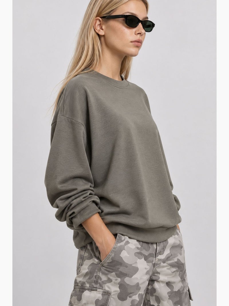Sweatshirt de algodão istanbul Cáqui - Kiabi