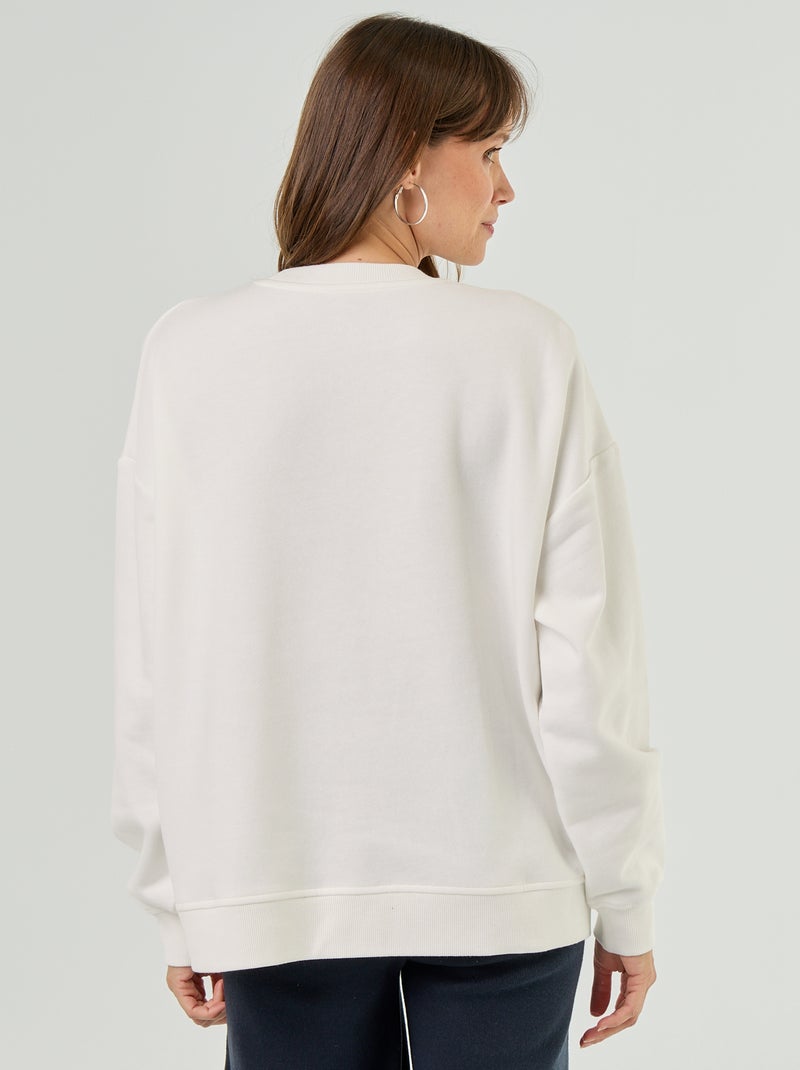 Sweatshirt de amamentação com abertura cruzada Branco - Kiabi