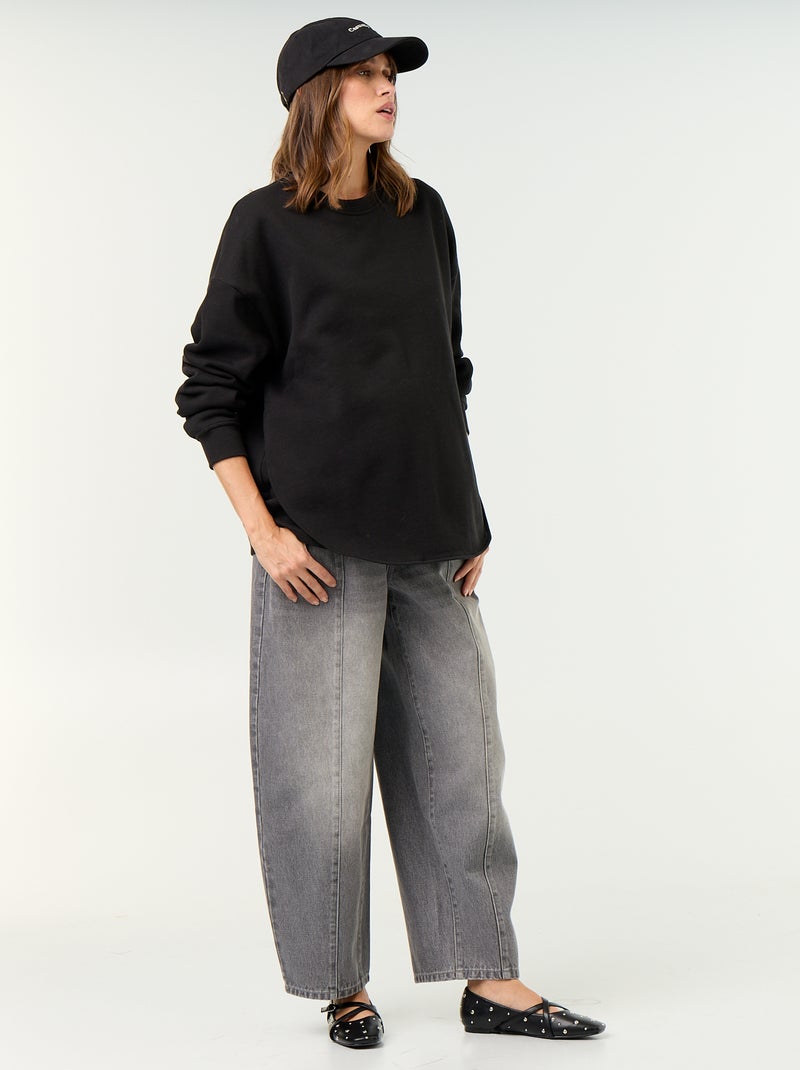 Sweatshirt de amamentação com abertura cruzada Preto - Kiabi