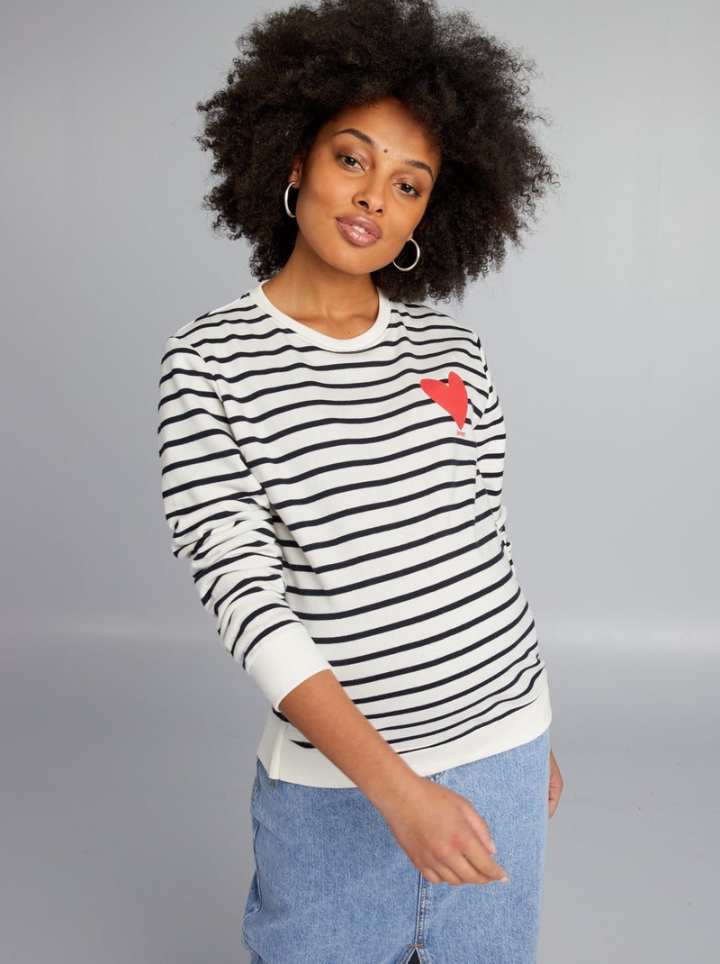 Sweatshirt de amamentação com abertura lateral BRANCO - Kiabi