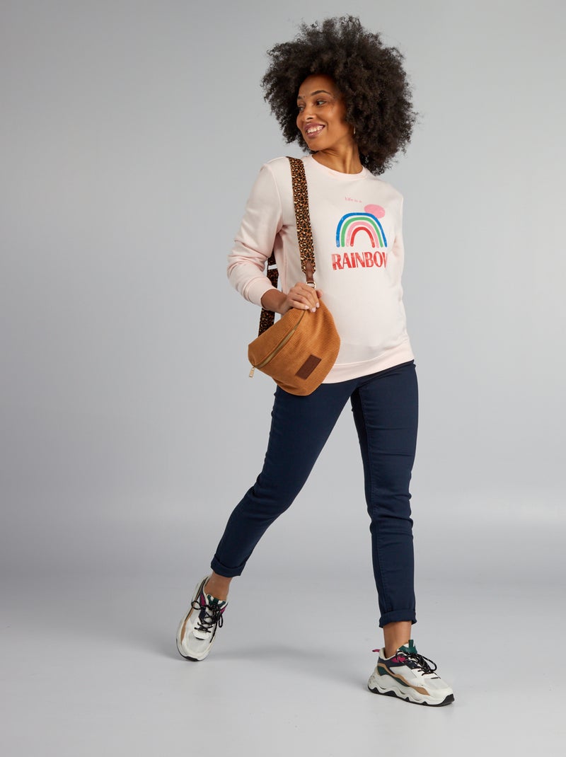 Sweatshirt de amamentação com abertura lateral BRANCO - Kiabi