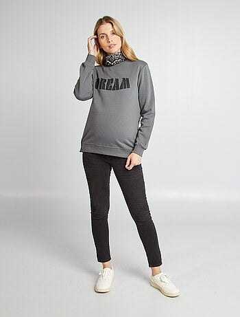Sweatshirt de amamentação com abertura por molas de pressão