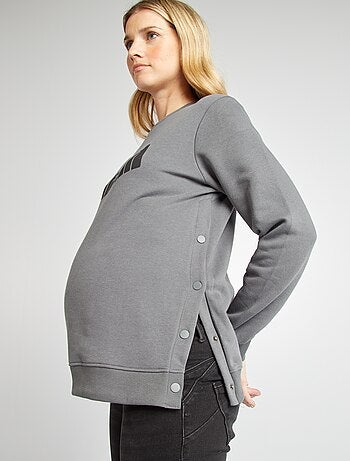 Sweatshirt de amamentação com abertura por molas de pressão