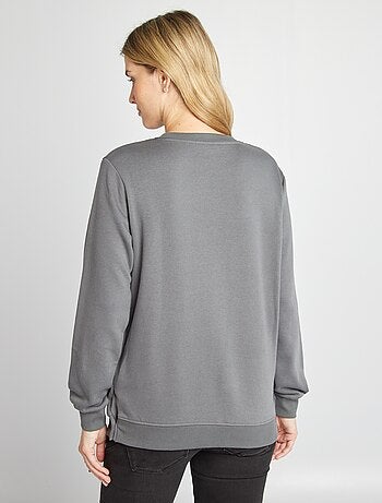 Sweatshirt de amamentação com abertura por molas de pressão