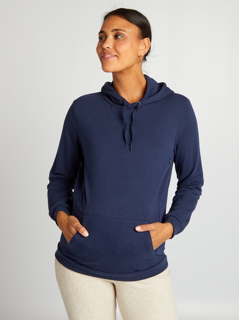 Sweatshirt de amamentação com capuz Marinho - Kiabi
