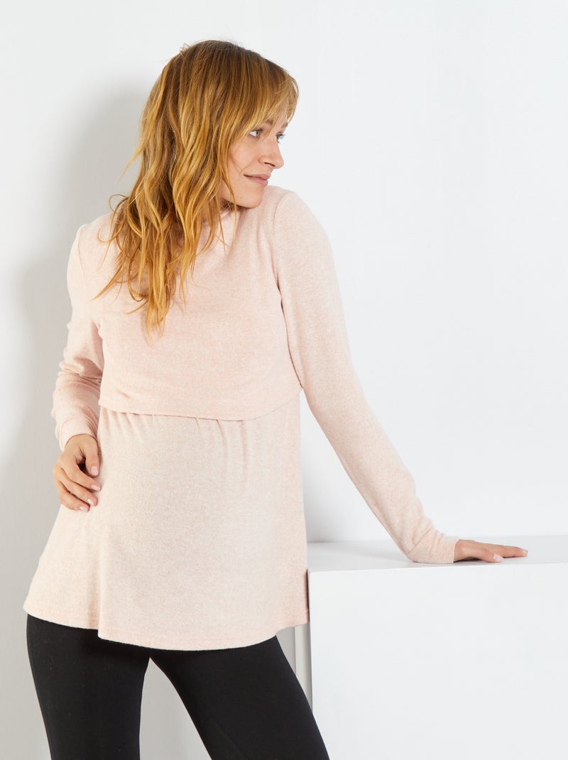 Sweatshirt de amamentação com capuz ROSA - Kiabi