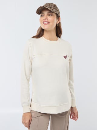 Sweatshirt de amamentação com mensagem