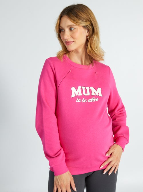 Sweatshirt de amamentação de gola redonda - Kiabi
