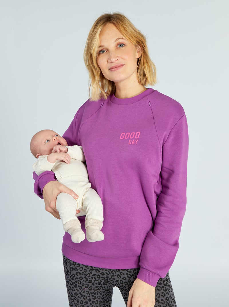 Sweatshirt de amamentação de gola redonda VIOLETA - Kiabi