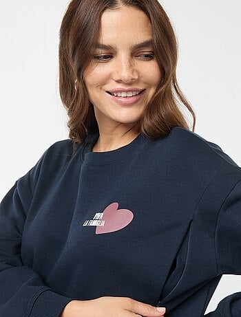 Sweatshirt de amamentação em moletão
