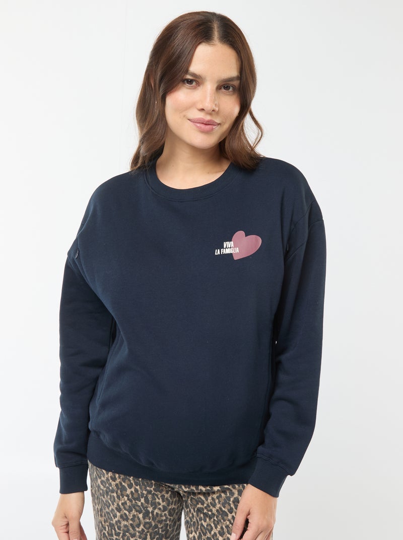 Sweatshirt de amamentação em moletão Azul - Kiabi