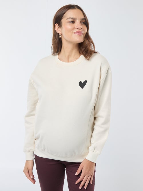 Sweatshirt de amamentação em moletão - Kiabi