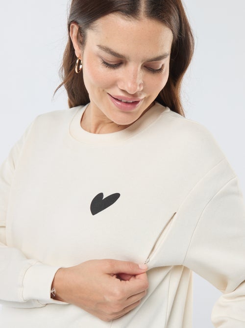 Sweatshirt de amamentação em moletão - Kiabi