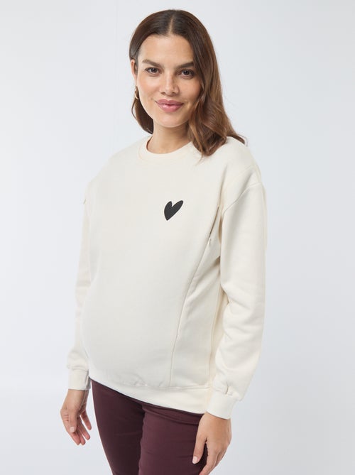 Sweatshirt de amamentação em moletão - Kiabi