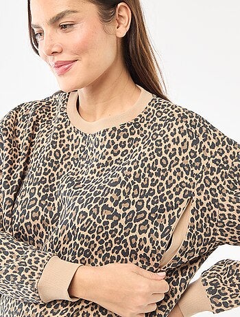 Sweatshirt de amamentação em moletão