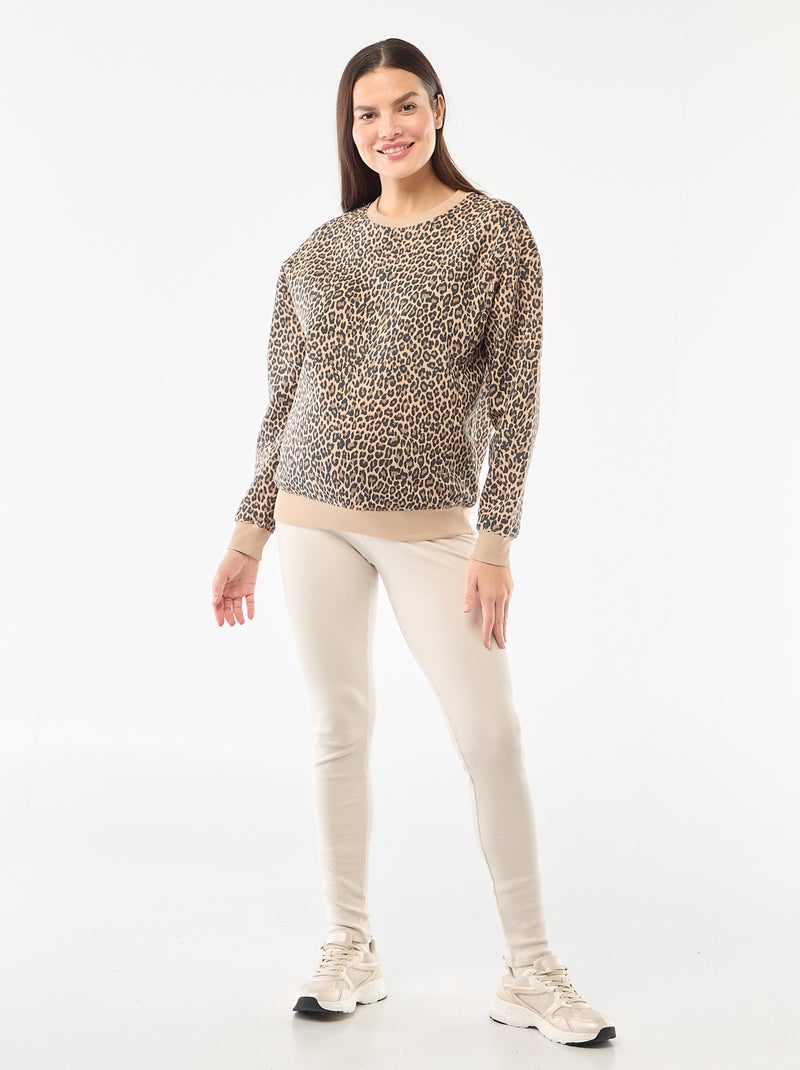 Sweatshirt de amamentação em moletão Bege - Kiabi