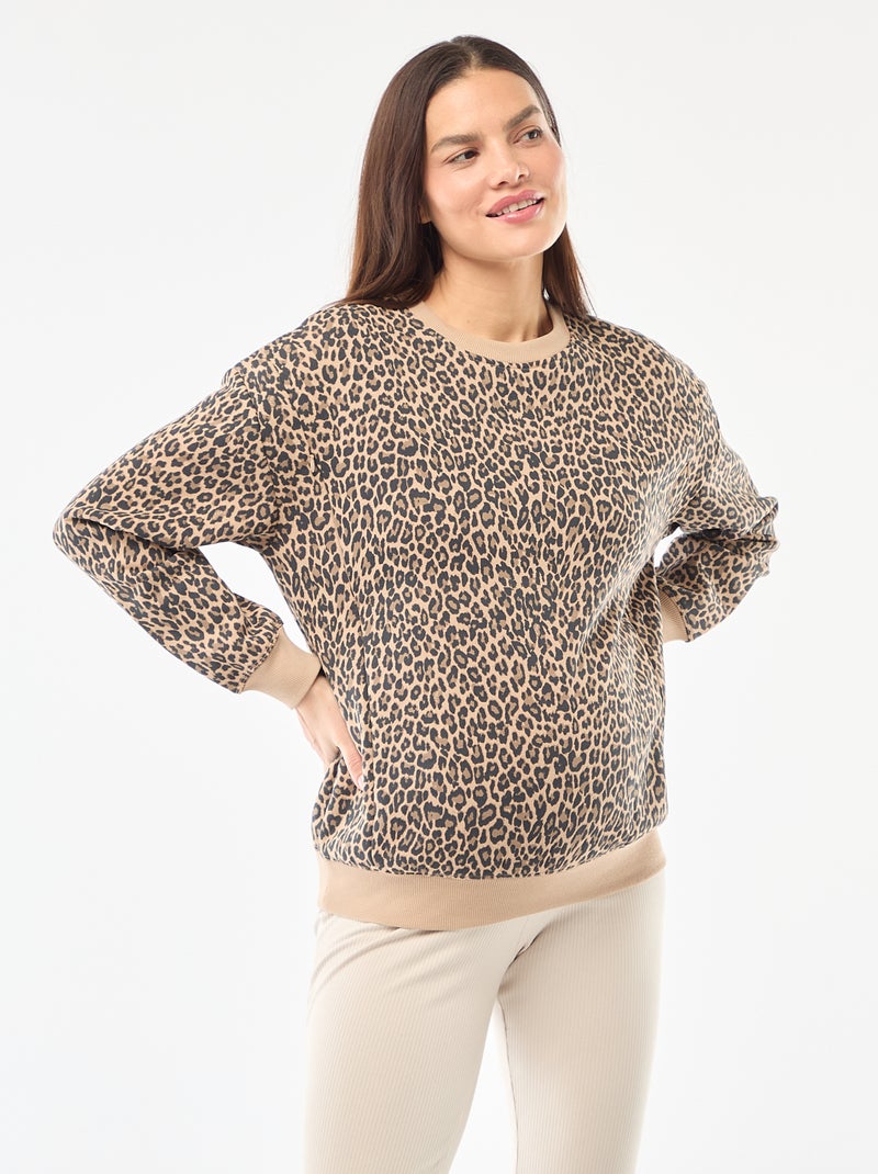 Sweatshirt de amamentação em moletão Bege - Kiabi