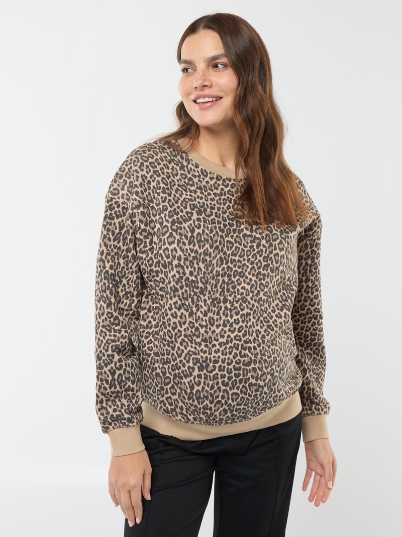 Sweatshirt de amamentação em moletão Bege - Kiabi
