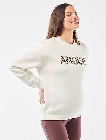 Sweatshirt de amamentação em moletão