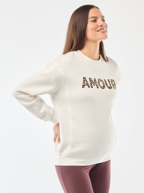 Sweatshirt de amamentação em moletão - Kiabi