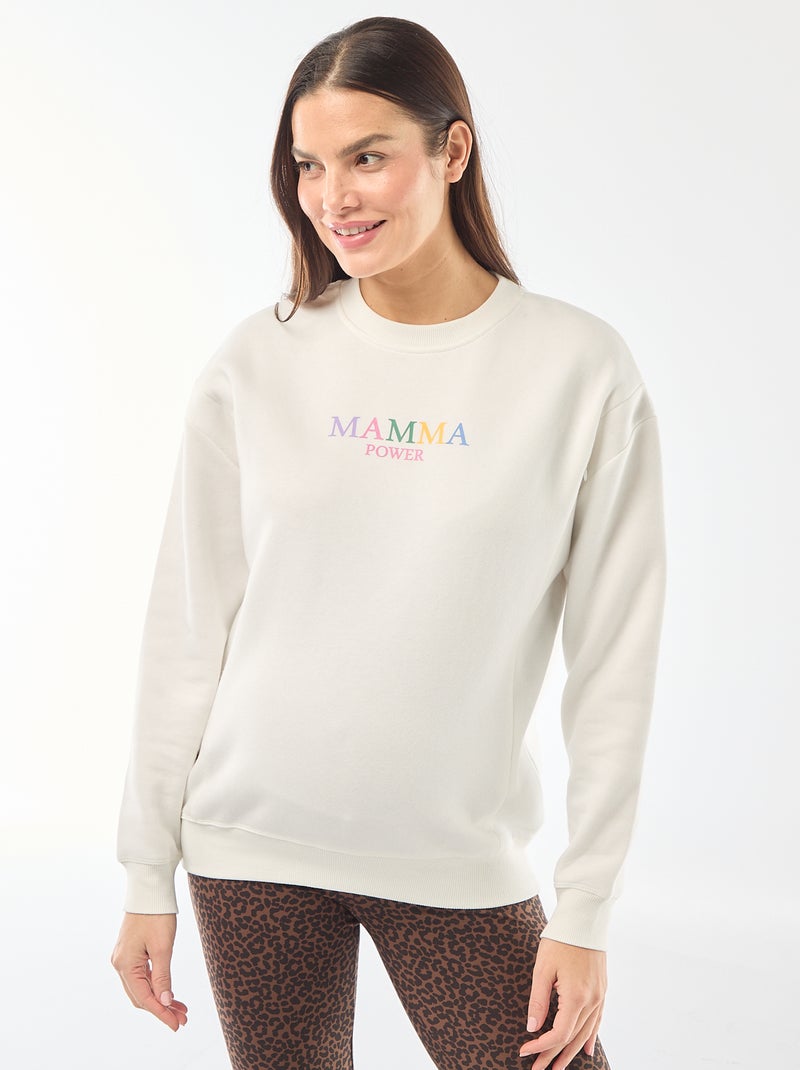 Sweatshirt de amamentação em moletão Branco - Kiabi