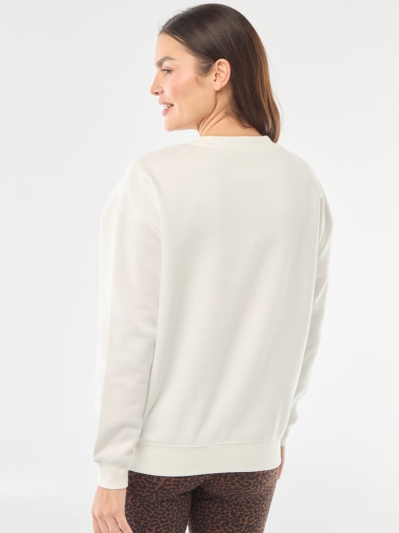 Sweatshirt de amamentação em moletão Branco - Kiabi