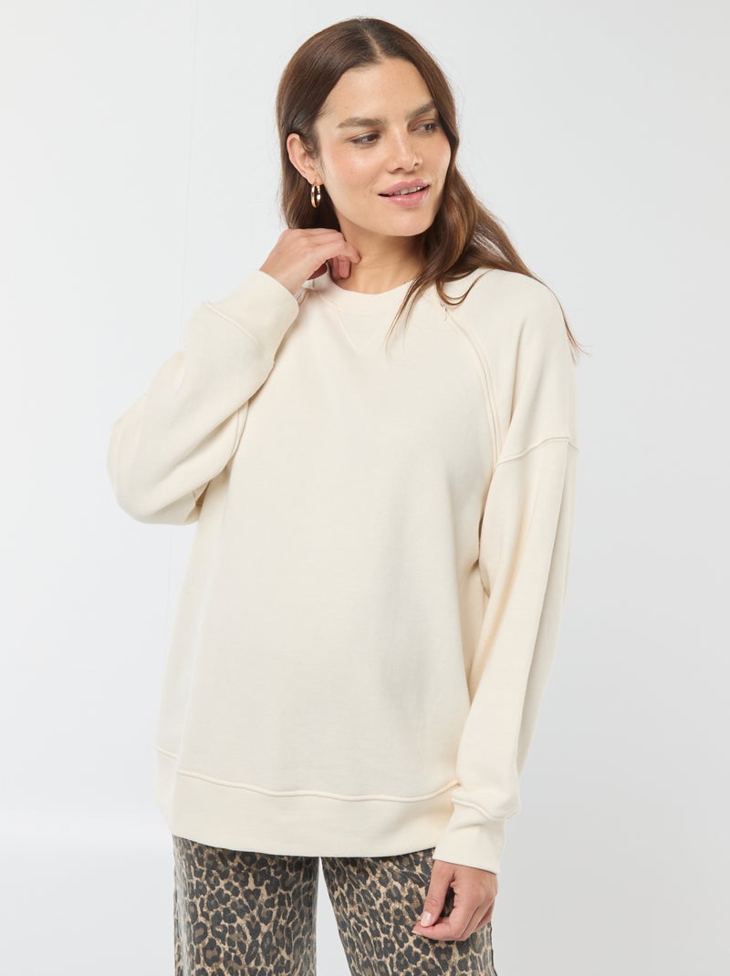 Sweatshirt de amamentação em moletão Branco - Kiabi