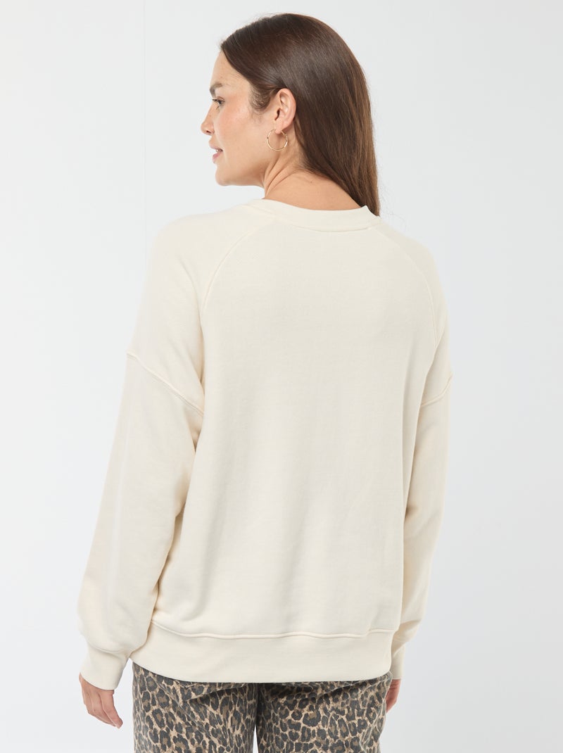Sweatshirt de amamentação em moletão Branco - Kiabi