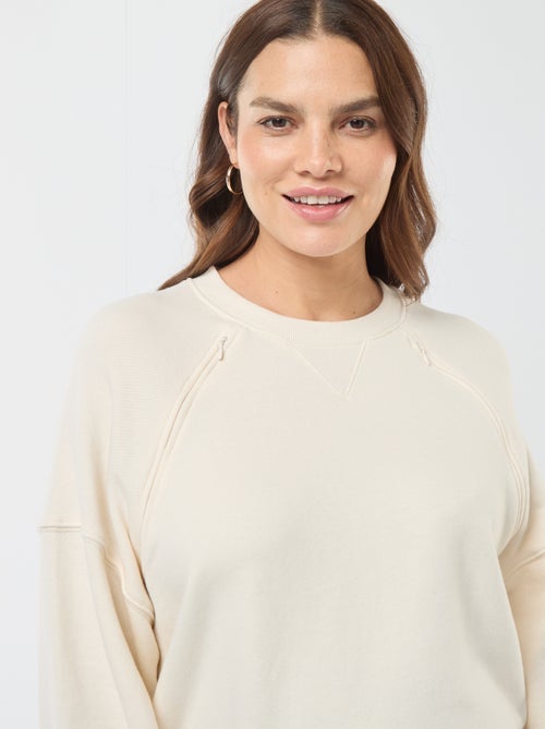 Sweatshirt de amamentação em moletão - Kiabi