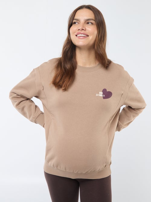 Sweatshirt de amamentação em moletão - Kiabi