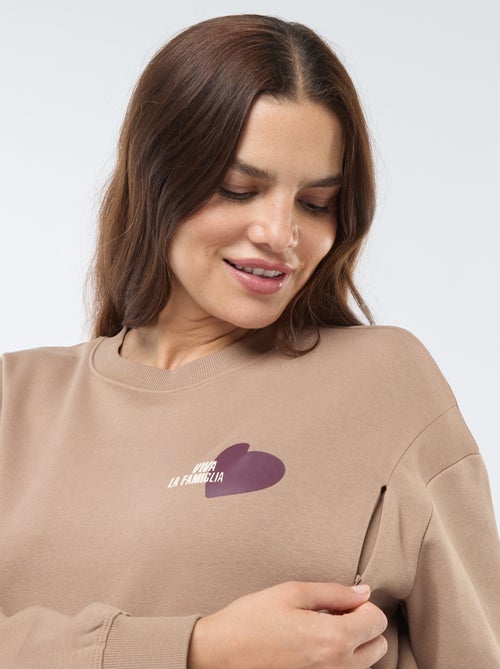 Sweatshirt de amamentação em moletão - Kiabi