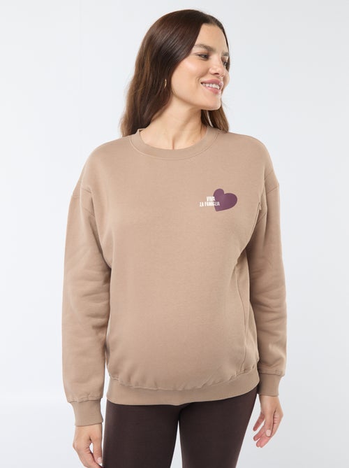 Sweatshirt de amamentação em moletão - Kiabi